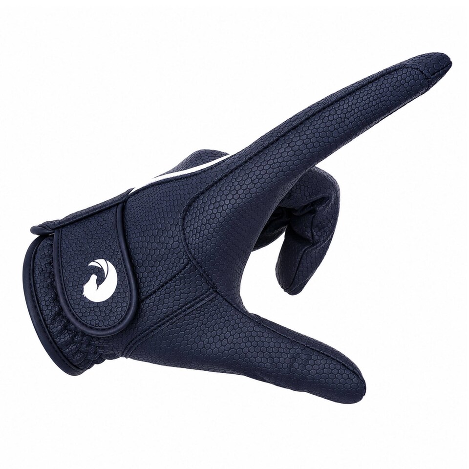 image 1 of Coco Equestrian Blue (M) Synthetic Leather Horse Riding Gloves | Blue