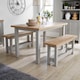 image 1 of Oak Breakfast Table and Bench Set of 2 Benches Two Tone Avon 36mm Top