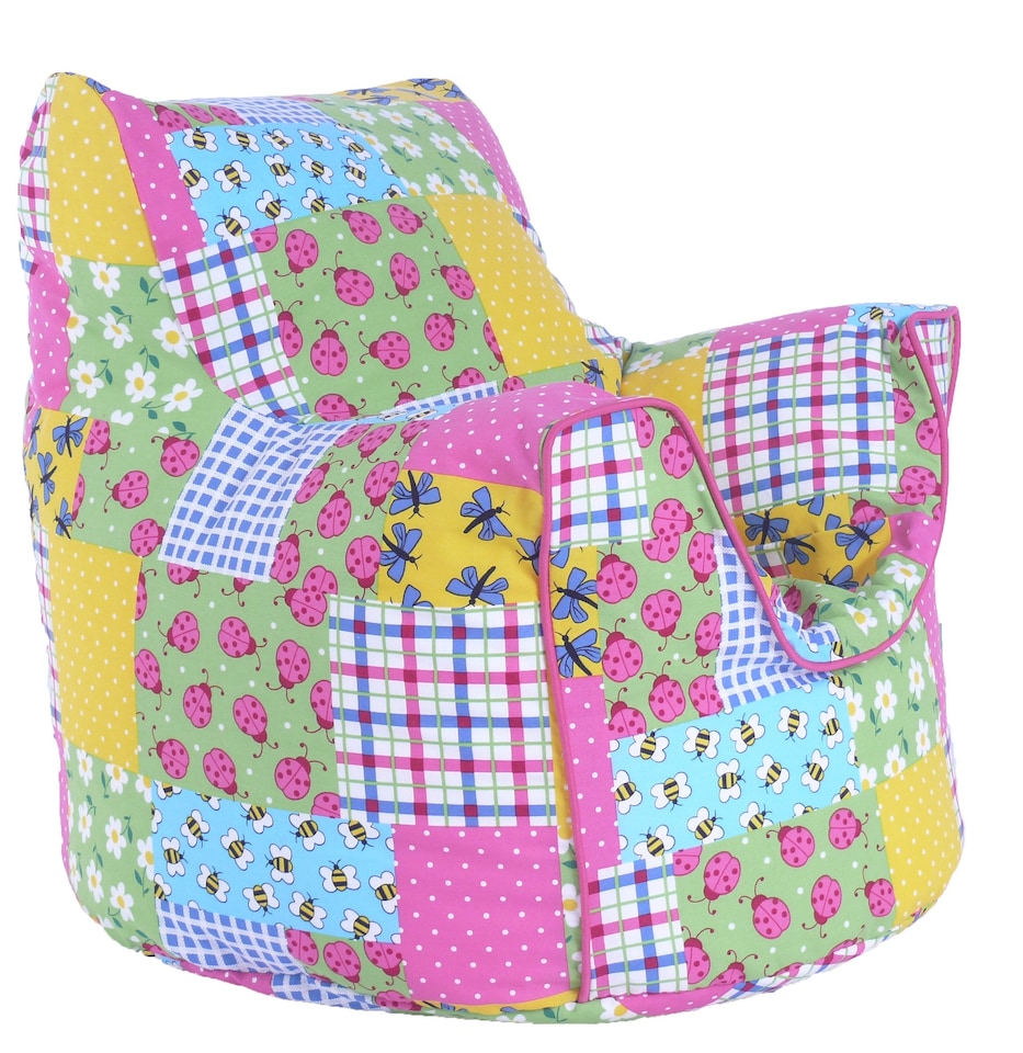 image 1 of Bean Lazy Patchwork Ladybird Bean Bag Armchair Toddler Size