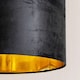 image 4 of ValueLights Reni Large Black Velvet Gold Inner Lamp Shade & Bulb | Black