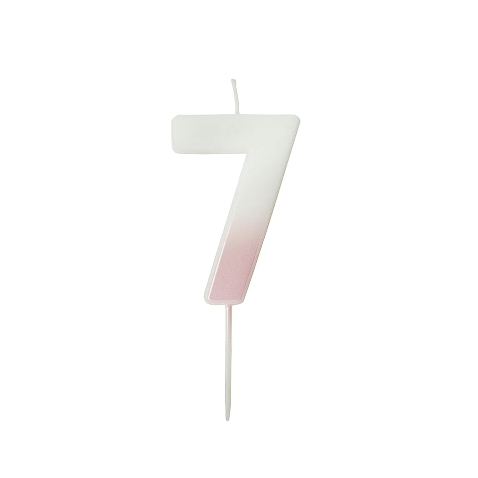 image 1 of Pink Ombre Number '7' Celebration Candle