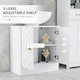 image 4 of HOMCOM Bathroom Under Sink Cabinet for Basin with or without Pedestal White | White