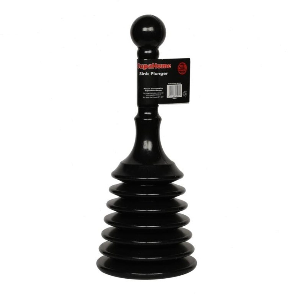 SupaHome Mini Sink Plunger - Black - 320mm x 120mm