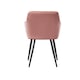image 5 of Set of 4 Camden Modern Velvet Dining Chairs with Armrests, Quilted Design & Black Metal Legs Pink