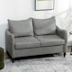 image 1 of HOMCOM 2 Seater Sofa, Modern Small Sofa with Solid Wood Legs, PU Leather Upholstered Loveseat Settee for Living Room, Bedroom, Home Office, Grey | Grey | Two Seater