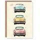 image 1 of Three Classic Vintage Cars Watercolour Him Birthday Card