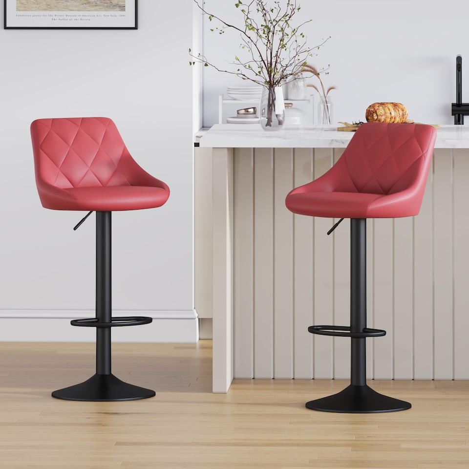 image 1 of MCC Direct Set of 2 Height Adjustable Bar Stool Kitchen Breakfast Chairs Stanley