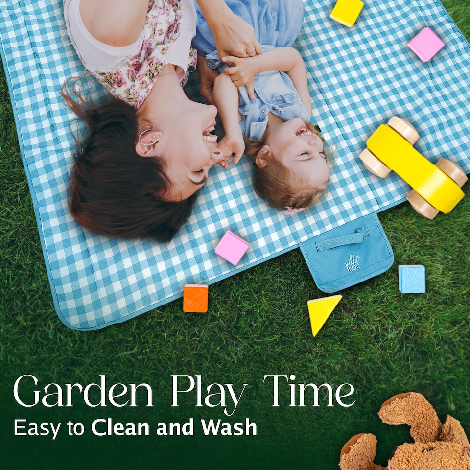 image 1 of Pelle & Sol Teal Picnic Blanket Waterproof 200x140cm