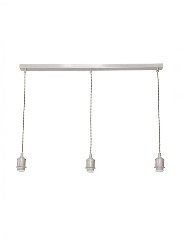 ValueLights Shaw Diner Bar 3 Drop Brass Chrome Gold Black Adjustable Ceiling Light in Silver