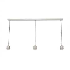 ValueLights Shaw Diner Bar 3 Drop Brushed Chrome Adjustable Pendant Ceiling Light | Chrome