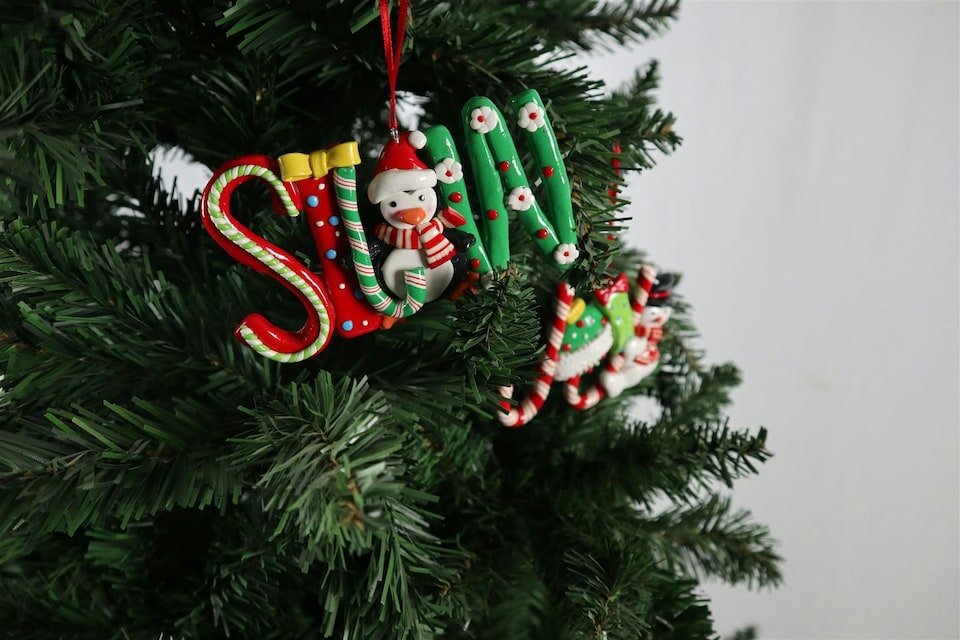 image 1 of Christmas Tree Hanging Decorations 3Pcs Snow Joy Noel