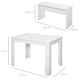 image 3 of HOMCOM Kitchen Dining Table and 2 Benches Set, Table and Chairs Set for Limited Space, White