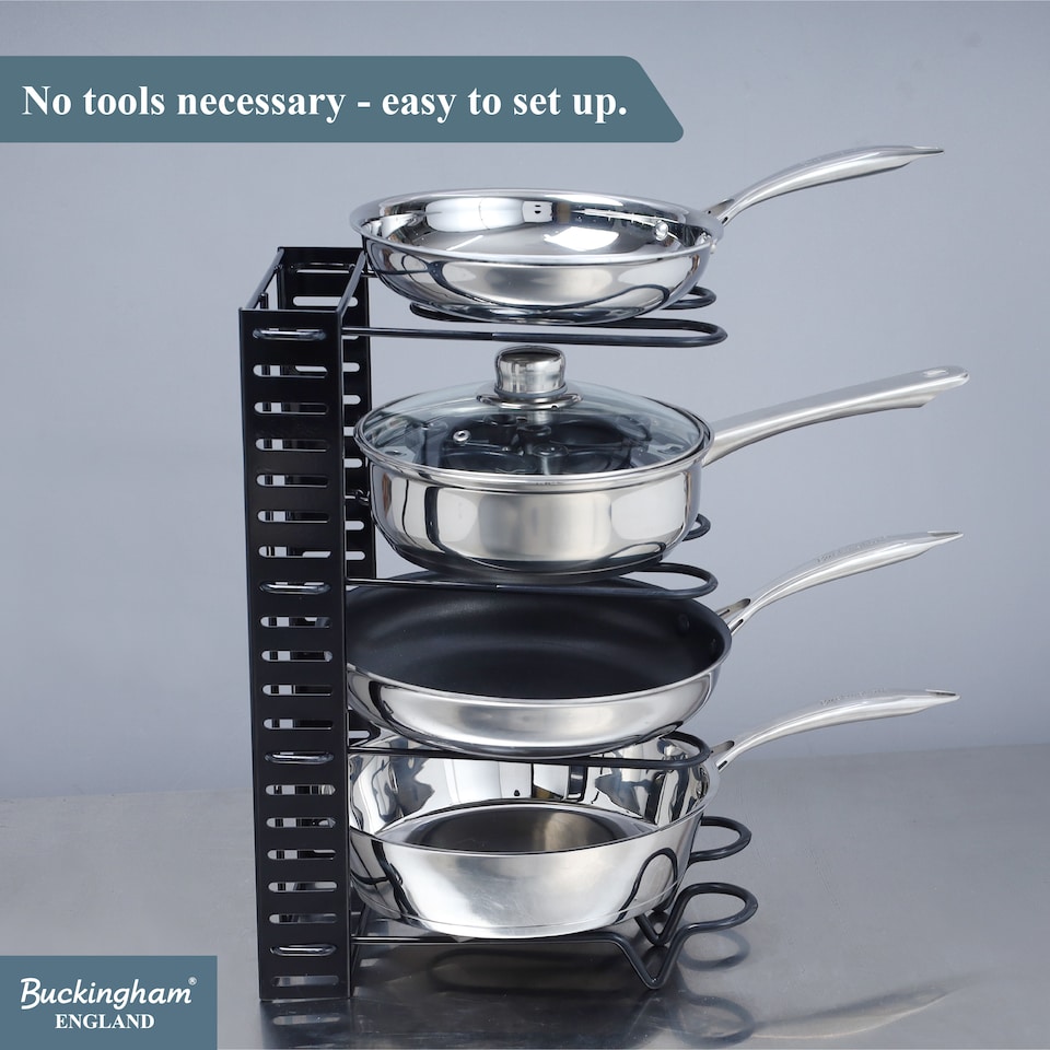 image 1 of Buckingham Multi-Function Pot & Pan Organising Rack - Black | Black