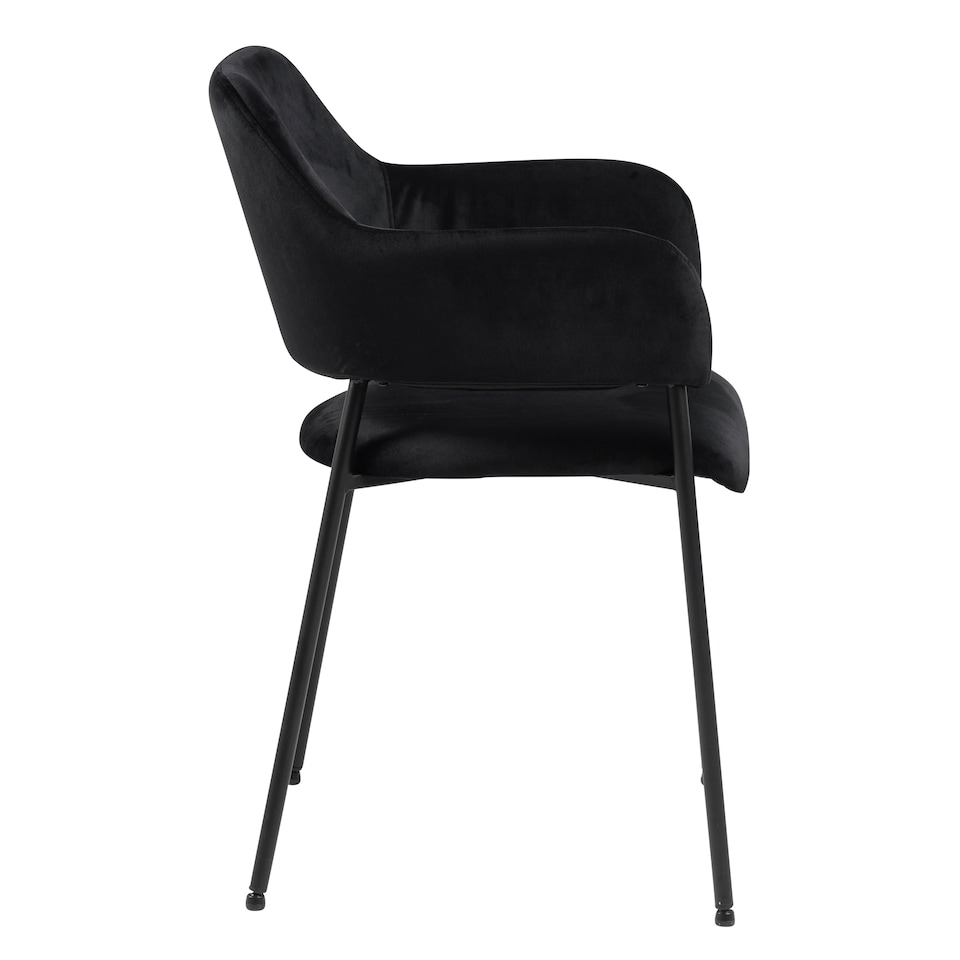 image 1 of Lima Dining Chair with Armrest in Black Set of 2