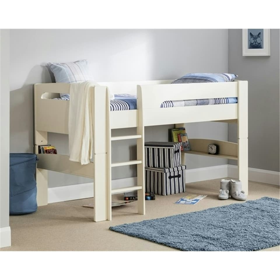 image 1 of Stone White Mid Sleeper Childrens Bed Frame - Single 3ft (90cm)