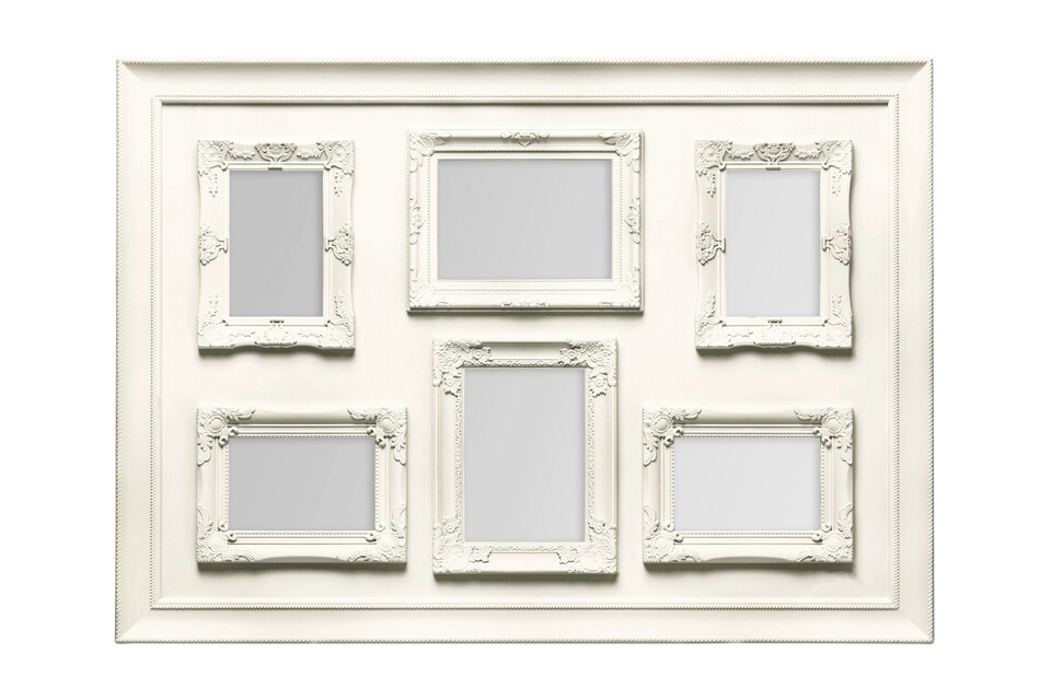 image 1 of Cream Contemporary 6 Photo Frame,Eye-Catching Polyresin Picture Holder,Sleek Poster Frame,Ideal For Gifting | Cream | One Size