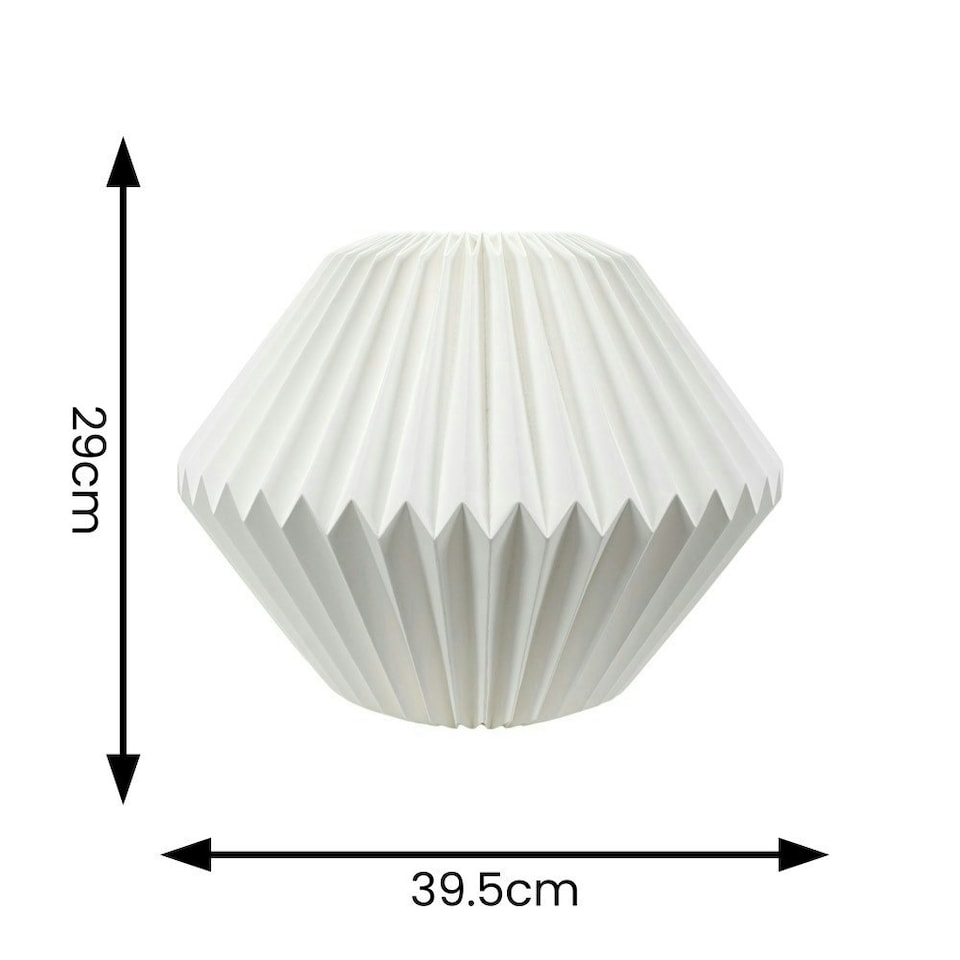 image 1 of ValueLights Astrid Geometric Origami Hexagon Paper Pleated Easy Fit Lamp Shade White