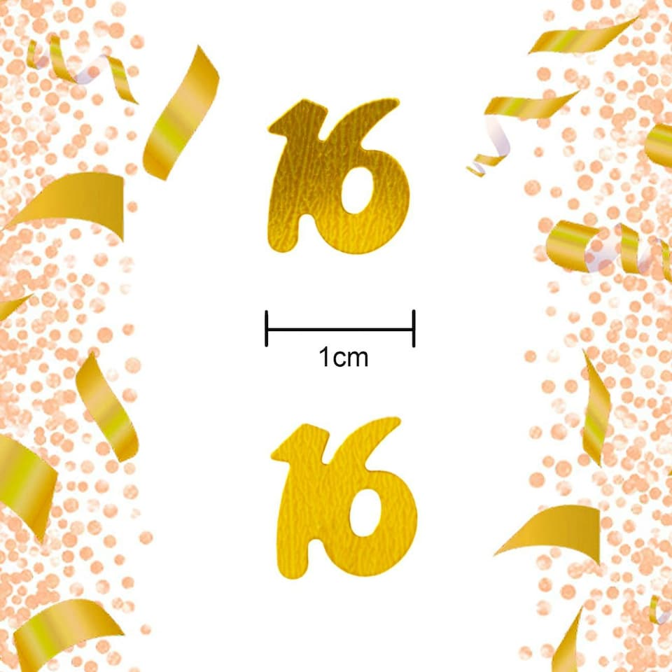 image 1 of 16th Birthday Confetti in Gold, 14g, 4 Packs
