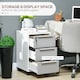 image 3 of HOMCOM 3-Drawer Lockable Filing Cabinet, File Cabinet on Wheels, Mobile Office Storage Drawers for Home Office, Bedroom and Living Room, White and Grey | White | White and Grey