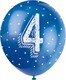 image 3 of Age 4 Biodegradable Assorted Latex Balloons 30cm / 12 in - Pack of 5