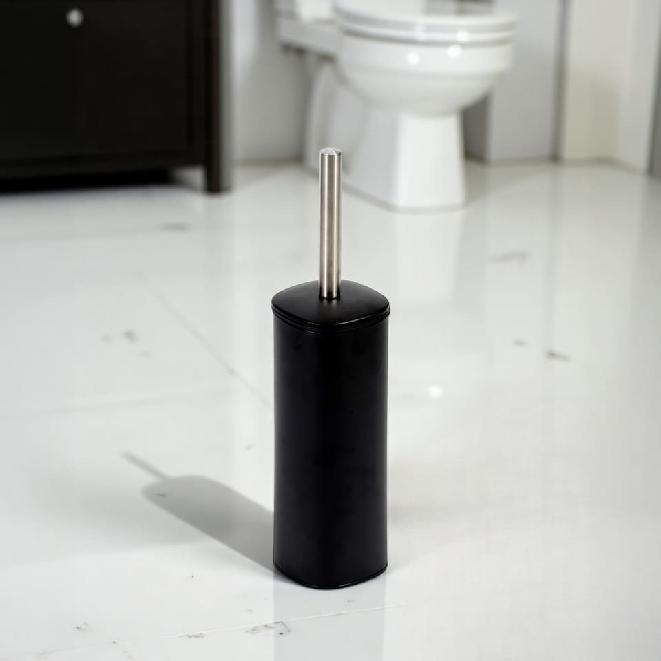 image 1 of Showerdrape Capri Black Toilet Brush & Holder | Black | Black | 1