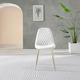 image 4 of Furniturebox 2x White Corona Dining Chairs (Gold)