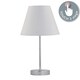 image 2 of Chrome Touch Operated Table Lamp with Ivory Off White Shade Chrome | Red