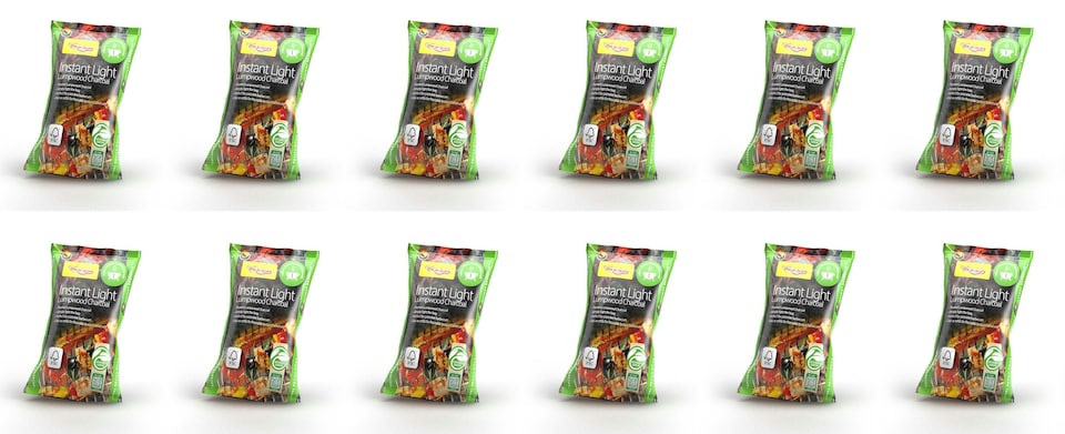 image 1 of 12 X Bar-Be-Quick Instant Light Grab & Grill Bags- Lumpwood Charcoal- 450g each bag