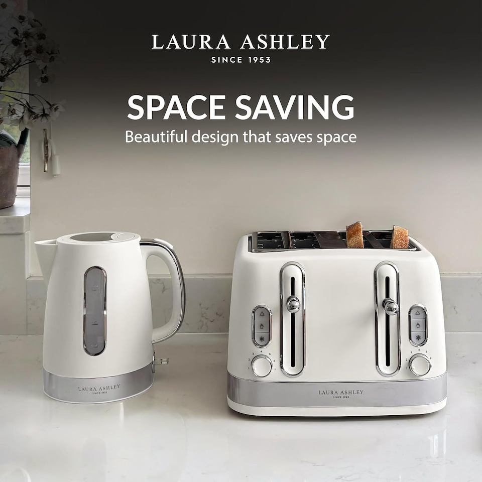 image 1 of Laura Ashley Kettle & Toaster Set Stainless Steel Bundle by VQ