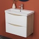image 5 of AICA 600mm Wall-Hung White Bathroom Vanity Unit With Integrated Sink,2 Soft-Close Drawers for Storage