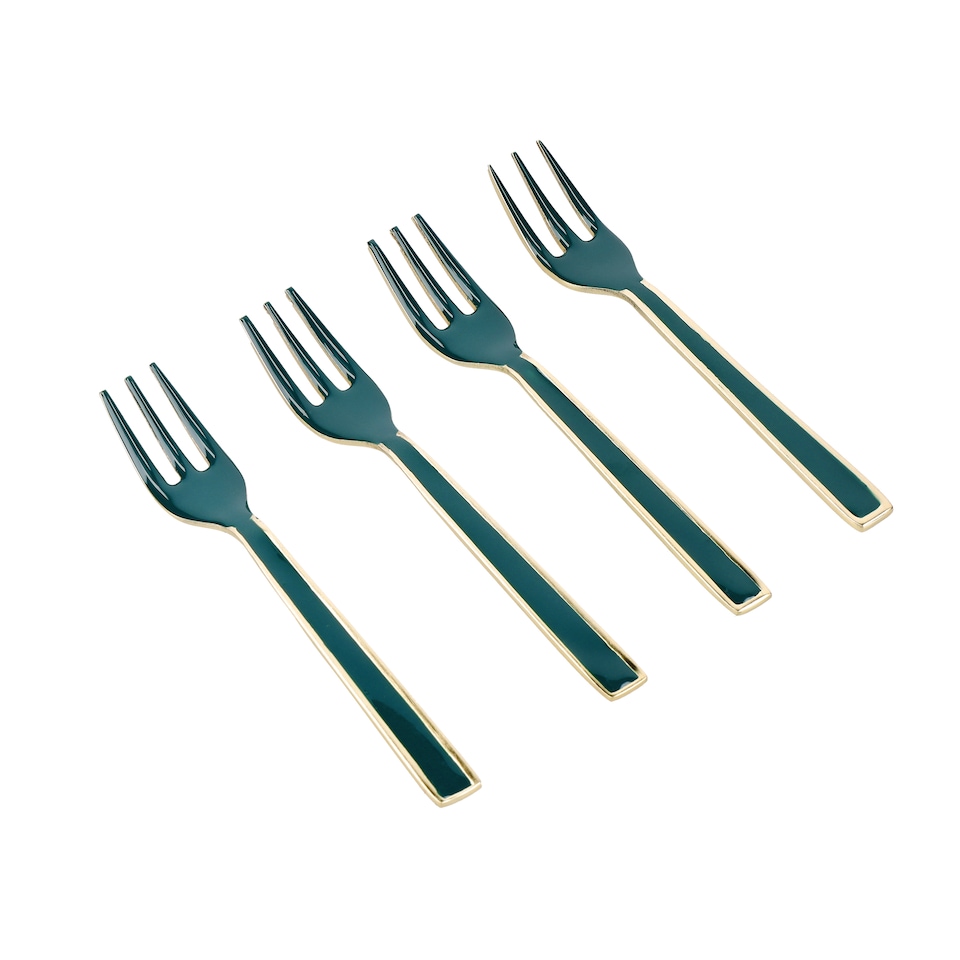 image 1 of Artesà Mini Serving Fork Set of 4 | Green