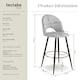 image 6 of Bar Stool Rachel with backrest and velvet look cover, 49 x 58 x 110 cm - Set of 2 Grey | Light Grey/Black