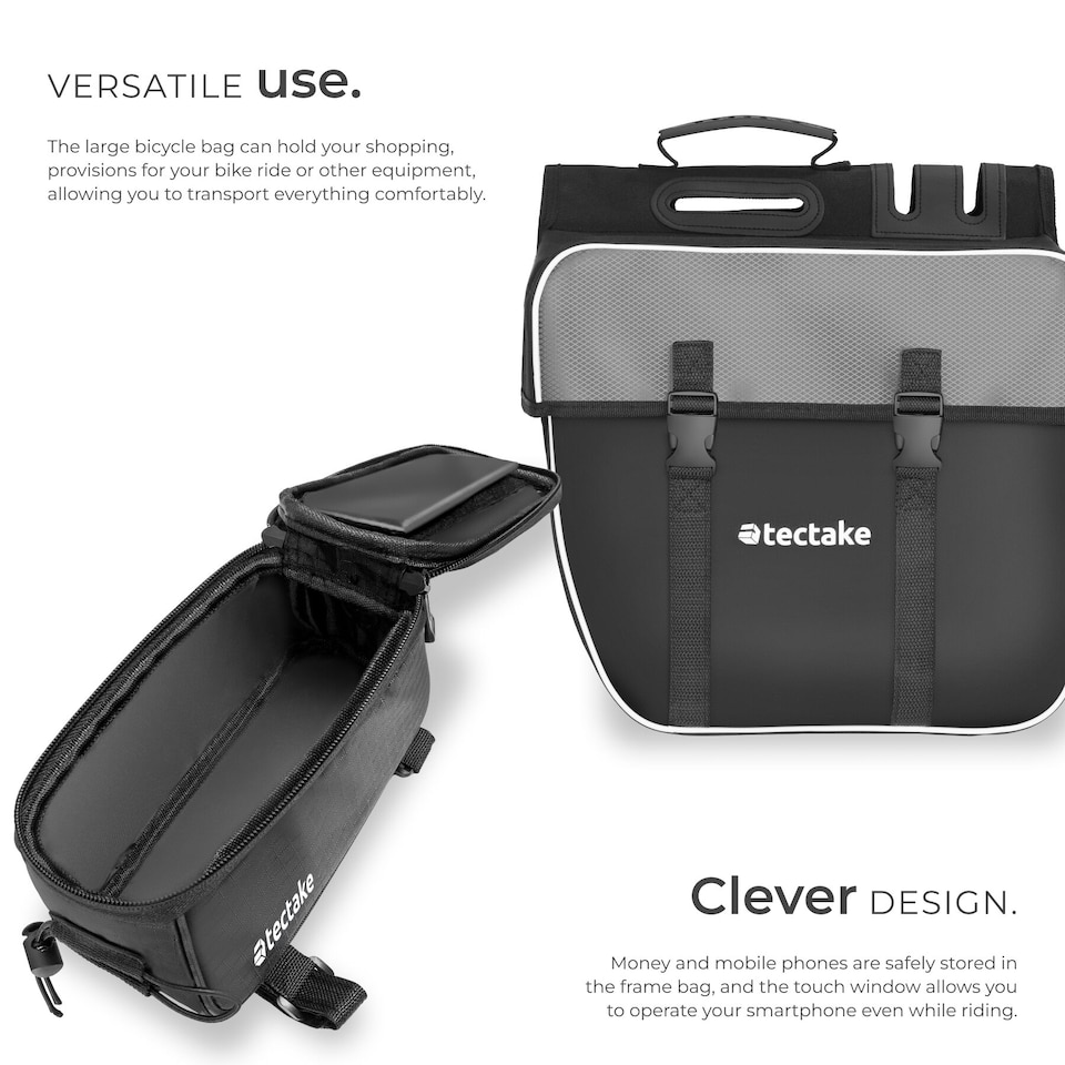 image 1 of Set bicycle bag Georg and frame bag, water-repellent | Black | black | 1.9 L | 1