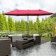 image 2 of Outsunny 4.6M Garden Patio Umbrella Canopy Parasol Sun Shade w/ Base Off White