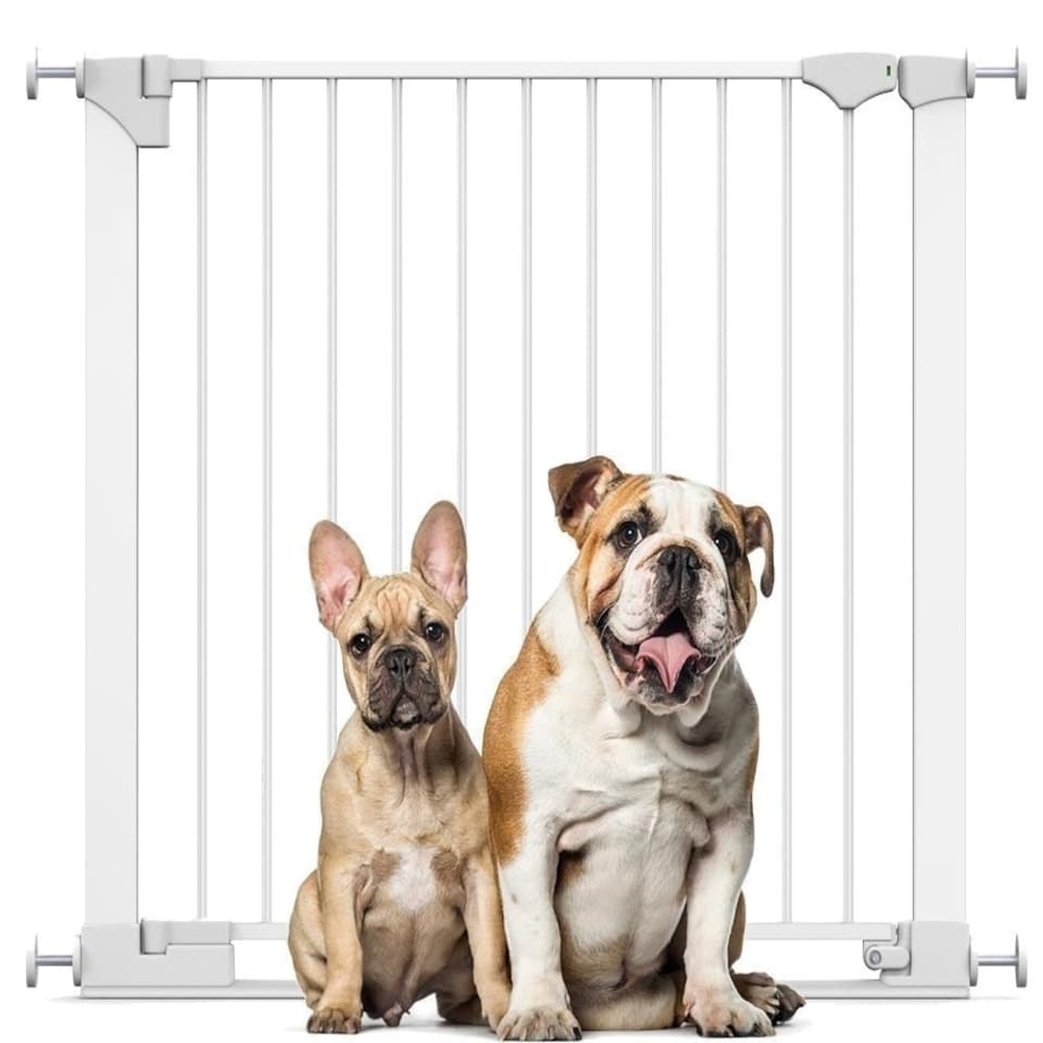 image 1 of Bettacare SafeStep Dog Gate, White, 89cm - 96cm, Extra Low Walkthough, 74cm Extra Wide Doorway, One Piece Extra Wide Pet Gate