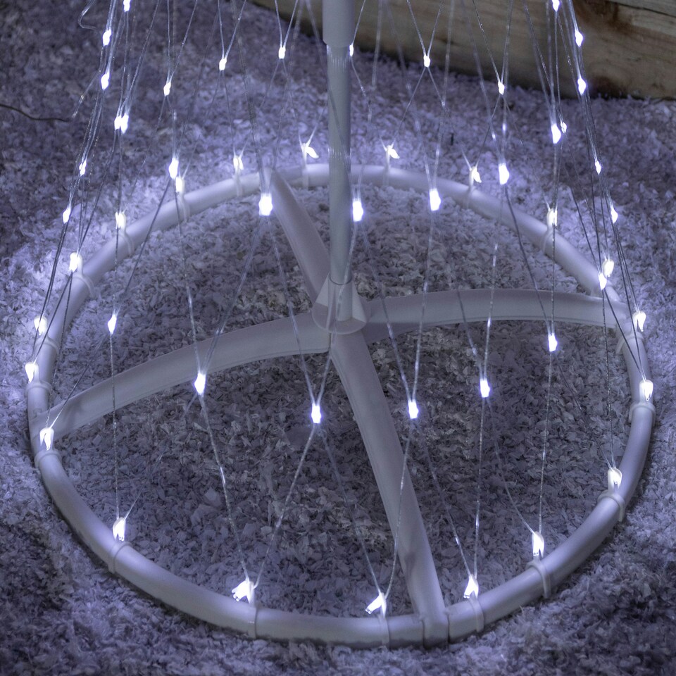 image 1 of 1.8m Light up Christmas Cone Tree with 220 White LEDs and Timer Function