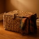 image 2 of JSH Rectangular Storage Baskets Set of 3 in Natural Woven Seagrass Wicker Home Organiser Box for Kids Toys Blankets Towels Playroom Nursery Bedroom