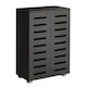image 1 of Oslo 2 Door Wooden Shoe Storage Cabinet Rack Stand Cupboard Slatted Doors | Black
