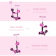 image 5 of Kids Kick Scooter, Three-Wheel Walker w/ Removable Adjustable Seat, Pink