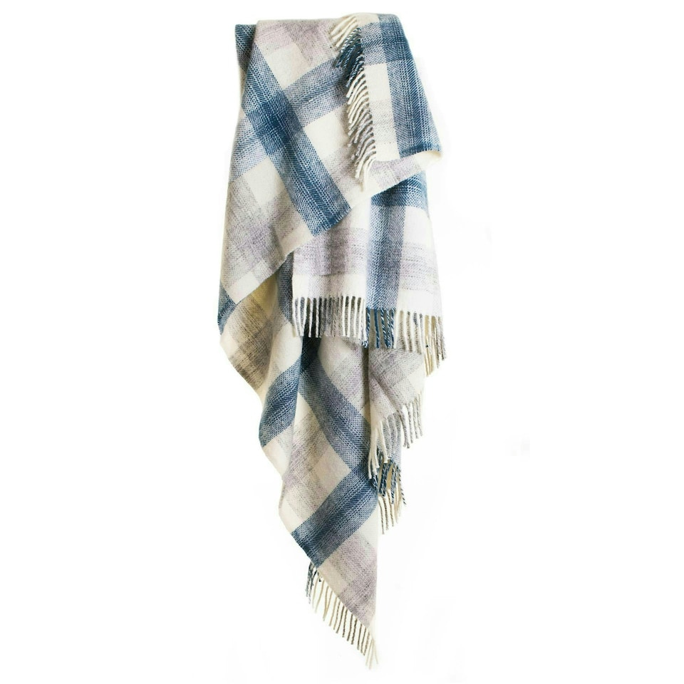 image 1 of Lifestyle Meadow Check Throw/Blanket - Ink
