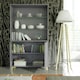 image 5 of Grey Display Cabinet 100cm Ribbed Doors Gold Legs Modern Storage Unit Grey