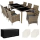 image 1 of Garden Table and Chairs Menorca - 8 armchairs, dining table, protective cover | Brown | nature | 59 x 57 x 86 cm | 1