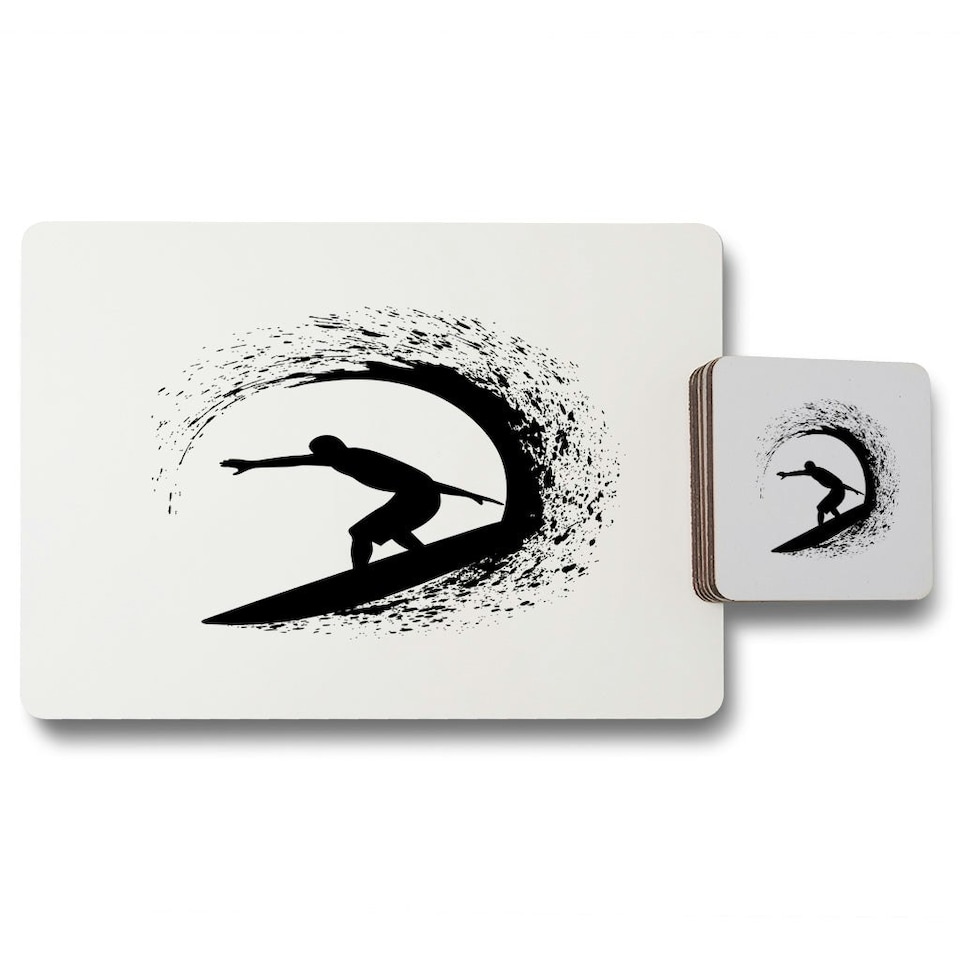 image 1 of Surfer Silhouette (Placemat & Coaster Set)