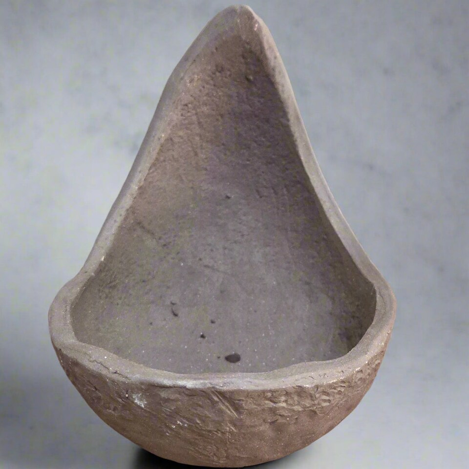image 1 of Yorkshire Bonsai 15cm Unglazed Bonsai Pot Half-Moon 15cm x 12cm x 11cm Brown