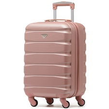 55x35x25cm Air France & KLM Maximum Size Cabin Carry On - Lightweight 4 Wheel ABS Hard Case Cabin Carry On Hand Luggage 35+ Airline Approved Pink | Rose | Cabin Bag