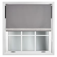 FURNISHED Thermal Blackout Roller Blinds with Diamante Edge Made to Measure Window Shade | Grey | Dark Grey | (W) 150cm x (L) 165cm