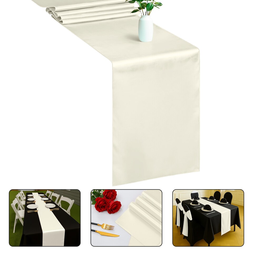 image 1 of Satin Table Runner for Dining Table - 11 x 108 Inch