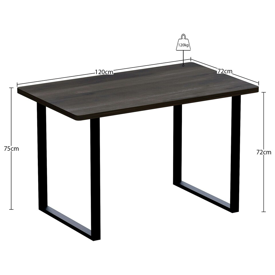 image 1 of Vida Designs 4 Seater Dining Table With U Shape Legs, Walnut