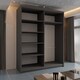image 3 of Modern Sliding Mirrored Wardrobe 120/150/180/203cm White/Black/Grey/Oak Grey | 150cm
