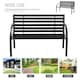 image 3 of Living and Home Outdoor Garden Metal Wood Bench with Backrest - Black